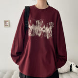 リンド クラック レタリング ロングスリーブ Tシャツ(4 colors) H&L