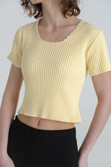 Ribbed half knit_yellow