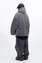Manon Cable Hooded Fur Jacket