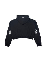 POLO CROP HOODIE_BLACK