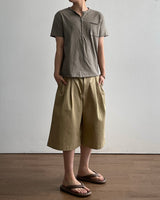 Pochi Slub Henley Neck Short Sleeve T
