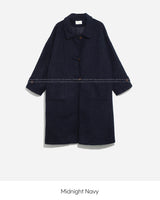 Wool buckle long coat