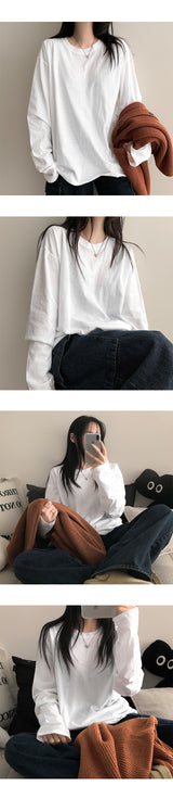 ワドン ベーシック ボックス ラウンド ロングスリーブ Tシャツ