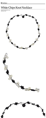 White Chips Knot Necklace