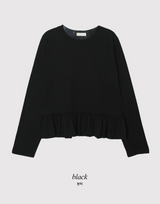 Trendy Layered Frill Long Sleeve T-shirt (3color)