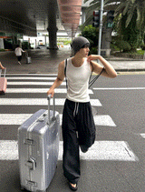 nylon cargo string pants