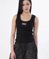 STREET LOGO EMBROIDERY SLEEVELESS TANK TOP FOR WOMEN