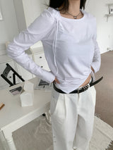 Cloud Draw Deck Shirring Team Long Sleeve T-Shirt (4 Colors)