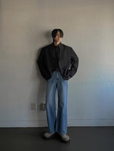 ASCLO Classic Slab Semi Flare Denim Pants (2color)