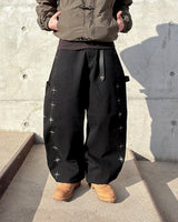 Stellon Cross Embroidery Balloon Pants