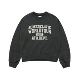 24FW オールドスクールクラックプリンティングクロップナッピングズリースウェットシャツチャコール