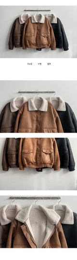 Shuntz woolen collar suede jacket