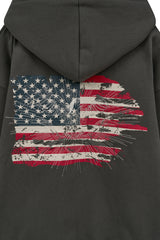 eagle hood zip up (dark grey)
