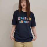 MELLOW DREAM チェックレターハーフTシャツ