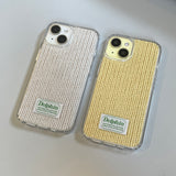 LABEL KNIT HARD JELL CASE_IVORY