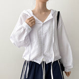 [Shirt-style Jumper☁️] Embossed Jumper Dodo Hooded Shirt String Outerwear (3 colors)