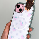 [MADE] STRAWBERRY DOT PHONE CASE (magsafe glass silver bumper)