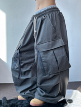 ジッパーカーゴ🤐キーリングカーゴバルーンオーバーパンツ 🧸🧇🩶🖤4カラー