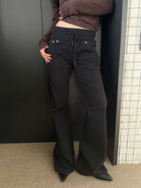 バンディングウエストフレアパンツ(2color)