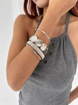 4type mixed silver bangle SET