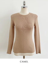 Reble Round Ribbed Long Sleeve Knit
