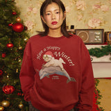 クリスマスパピードルフィンジャンピングスウェット