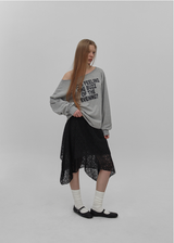 [MADE] Ritz Boat Neck Printed Long Sleeve Tee