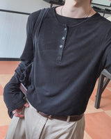 Ullen Wool Henley Neck Double Long Sleeve Tee