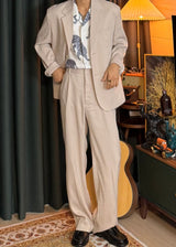 Linen loose-fit jacket 4COLOR