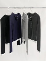 べーススパンデックスラウンドロングスリーブTシャツ