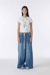 FLOWER CROP TOP (WHITE)