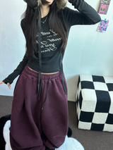 パラシュートツーピンタックバルーンロングワイドパンツ 🖤🩶💜🤎🩷5COLOR