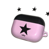 [made] mods black star airpods case (glossy hard)