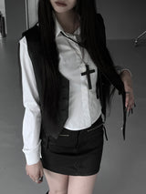matte chic leather vest