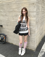 Color lace knee socks