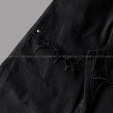 TR2508 ノンスパン切開ワイドブラックジーンズ（S～L）