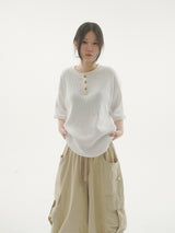 Daying waffle short sleeve T-shirt -5C