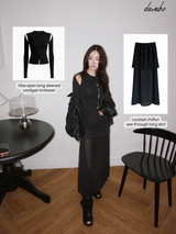 Vibe open long-sleeved cardigan knitwear