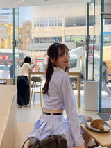 ストライプクロップドシャツ