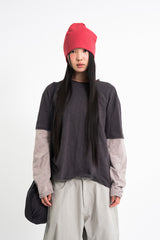 スラブクロップレイヤーTシャツ