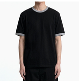 エッセンシャルスタンダード半袖リンガーTシャツ ブラック