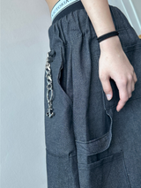 Deep Double Knee Non-Faded Raw Denim Rivet Mini Bermuda  2 Colors 
