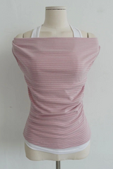 HALTER-STRAP DRAPED OFF-SHOULDER TOP (3COLORS!)