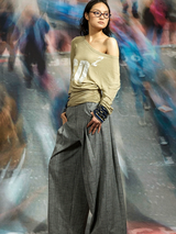 “sleepy sheep”Off - the - Shoulder Slouchy Wool Knit T - shirt
