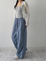 Pleated Crop Cardigan T-shirt