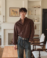 Roden Corduroy Striped Rivet Shirt
