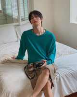 Air V-neck Linen Long Sleeve Knit