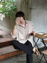 [SET] LMN Martin Air Cool Oversized Linen Shirt + Niel Natural Pintuck Linen Pants
