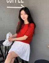 Round Basic Short Sleeve Knit (8color)