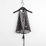 Nessa Rose Halter Strap See-Through Sleeveless